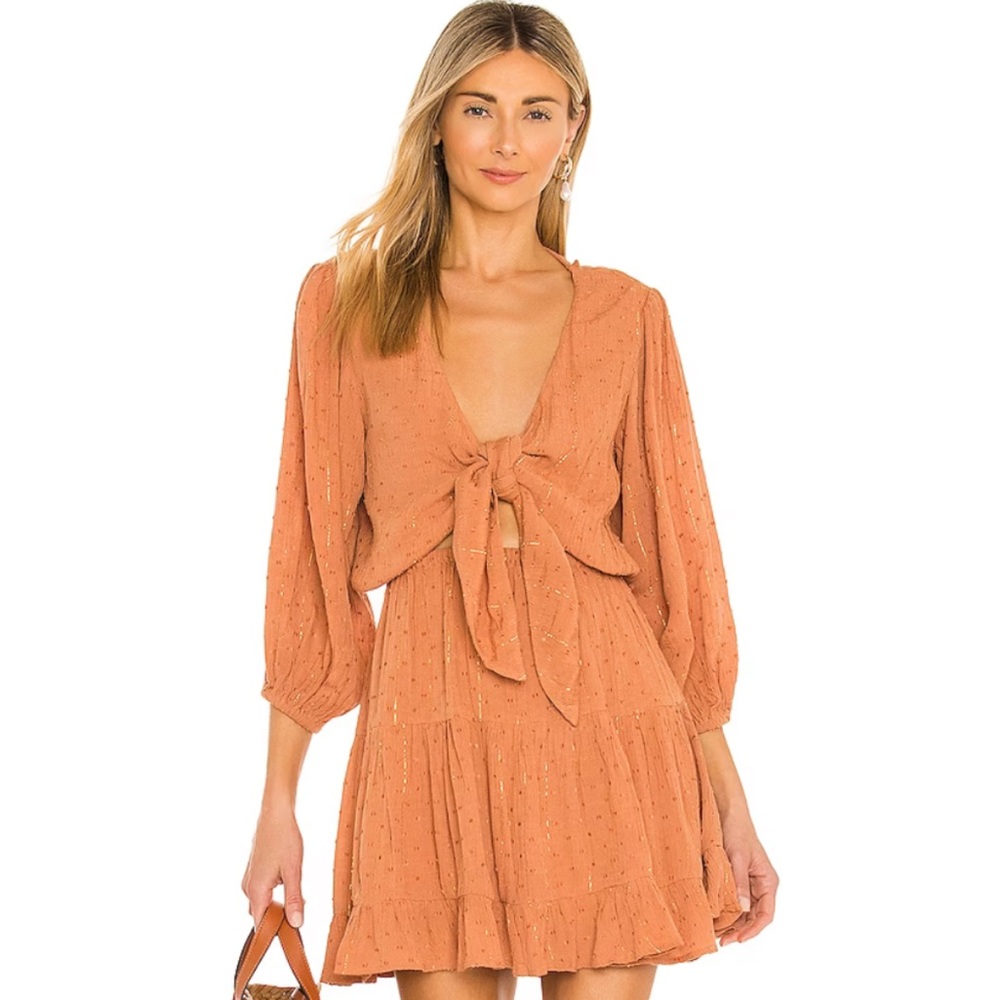 NEW! L SPACE Stay Golden Dress in Putty Size Medium